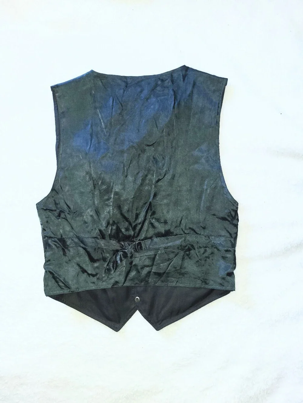 Vintage Men's Black 100% Genuine Leather Vest Suede Biker Vest Paragraff Large